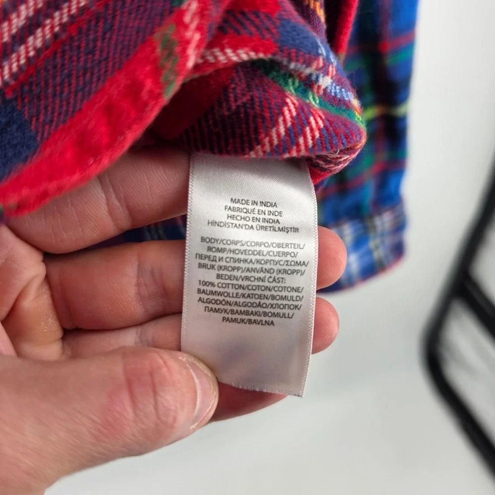 Polo Ralph Lauren Mens S Patchwork Plaid Flannel Shirt Multi Color Classic Fit